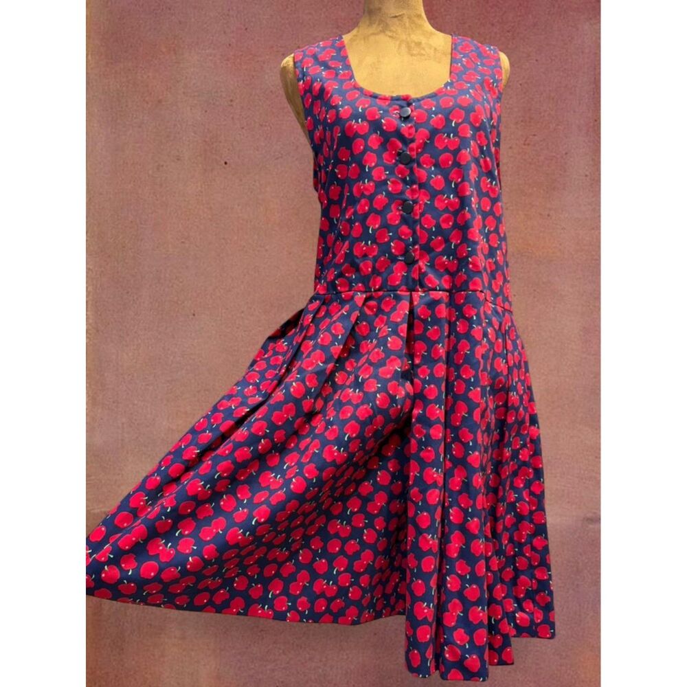 Handmade Vintage Y2K Kidcore Maximalist Apple Print Unique Summer Short Romper